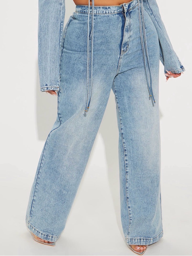 Fashion Nova High-Rise Wide Leg Light Blue Women’s Jeans